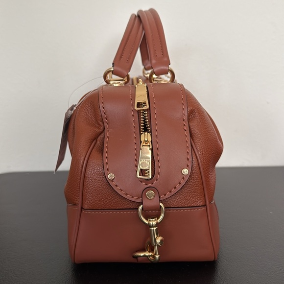 Coach Lane Pebbled Leather Satchel Saddle slouchy 69621 - Picture 4 of 6